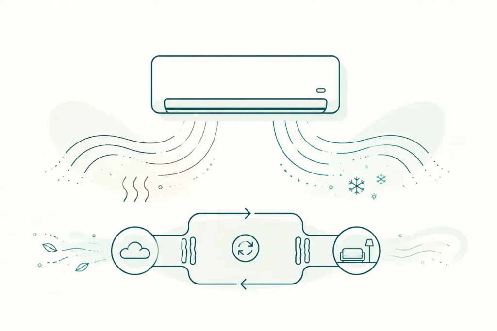 différence pompe à chaleur et clim réversible ; PAC air-air vs climatisation réversible ; PAC ou clim réversible ; comparatif PAC clim réversible