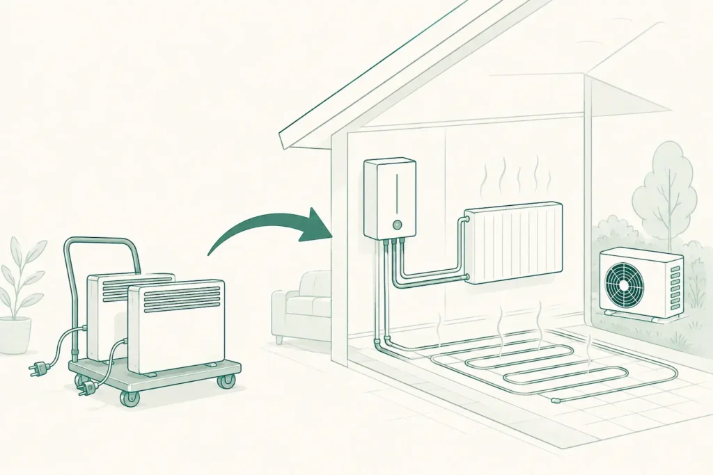 remplacer chauffage électrique par pompe à chaleur ; sortir du tout électrique ; convecteurs vers PAC ; PAC pour remplacer un chauffage électrique