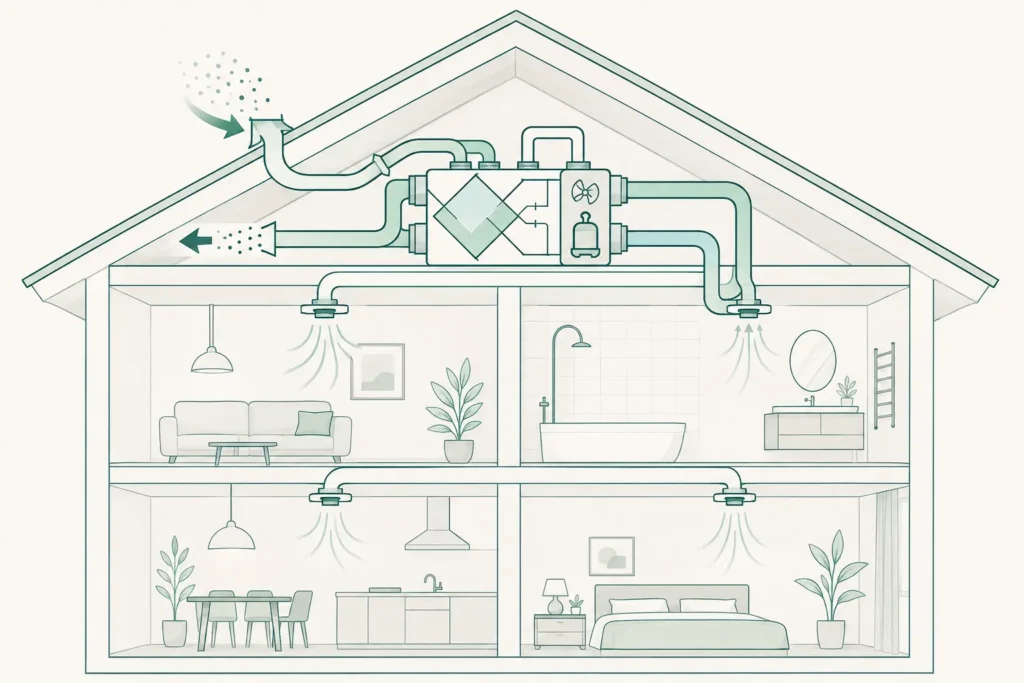 VMC et pompe à chaleur ; ventilation et PAC ; couplage VMC double flux pompe à chaleur ; VMC thermodynamique