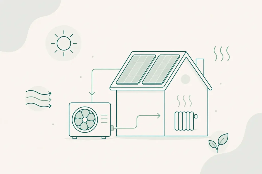 pompe à chaleur avec panneau solaire ; PAC et photovoltaïque ; autoconsommation pompe à chaleur ; couplage PAC solaire